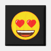 Emoji Heart Eyes Yellow Smile Face  Magnet (Vorne)