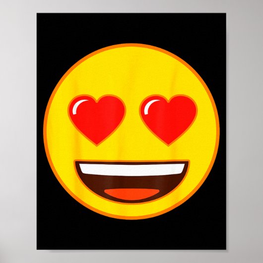 Emoji Heart Eyes Yellow Smile Face Poster (Vorne)
