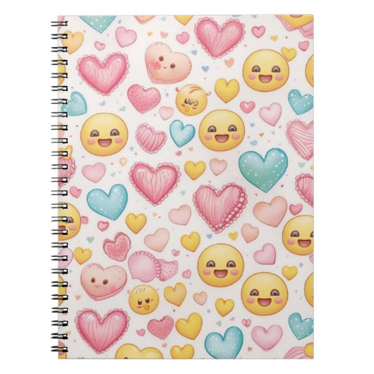 Emoji Hearts Vibes Notebook Notizblock (Vorderseite)