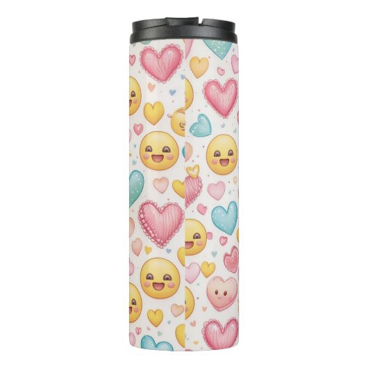 Emoji Hearts Vibes Thermosbecher (Rückseite)