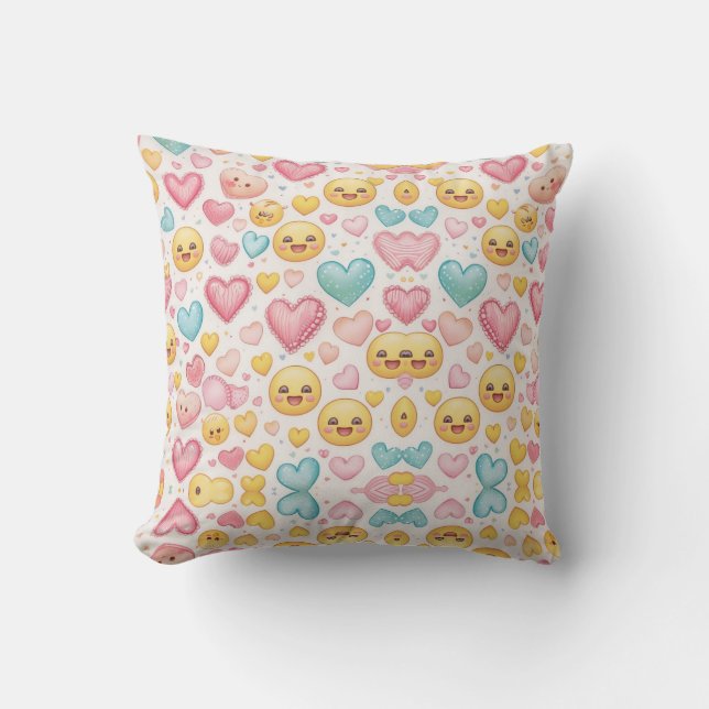 Emoji-Herzen Kissen (Vorderseite)