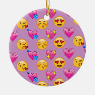 Emoji Herzen und Liebe rosa Patternsd Keramikornament