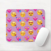 Emoji Herzen und Liebe rosa Patternsd Mousepad (Mit Mouse)