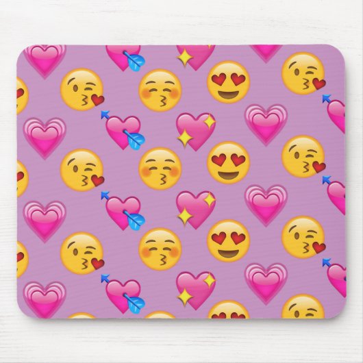 Emoji Herzen und Liebe rosa Patternsd Mousepad (Vorne)