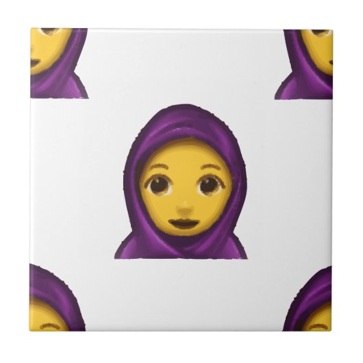 Emoji-Hidschab Fliese (Vorderseite)