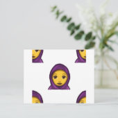 Emoji-Hidschab Postkarte (Stehend Vorderseite)