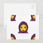 Emoji-Hidschab Postkarte (Vorne/Hinten)