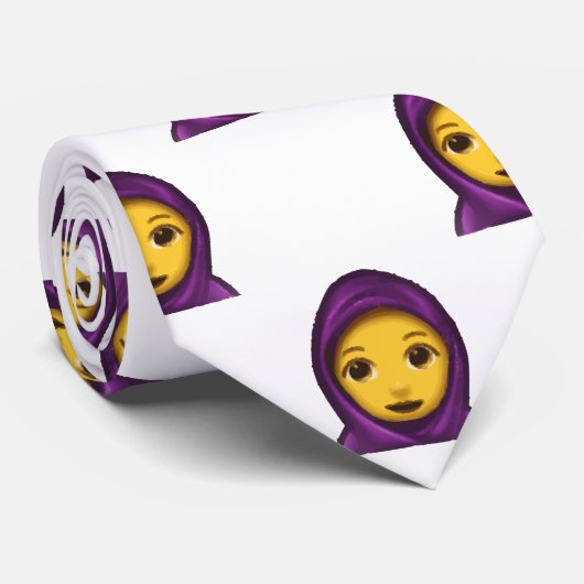 Emoji hijab menswees mens Herrenkastie Krawatte (Gerollt)