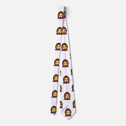Emoji hijab menswees mens Herrenkastie Krawatte (Rückseite)