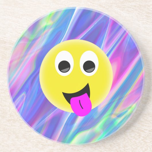 Emoji-Hologramm Untersetzer (Vorne)