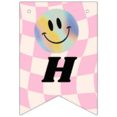 Emoji Holographic Smile Pink Wimpelkette (Zweite Fahne)