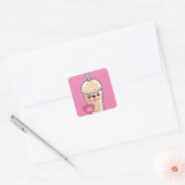 Emoji Iced Latte Quadratischer Aufkleber (Umschlag)