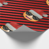 Emoji in Weihnachtsmannmütze und Sonnenbrille Weih Geschenkpapier (Ecke)