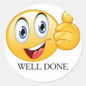 Emoji ist ein glückliches Gesicht nach Maß Runder Aufkleber (Vorderseite)