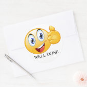 Emoji ist ein glückliches Gesicht nach Maß Runder Aufkleber (Umschlag)