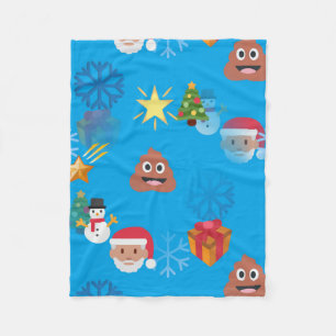 emoji kackend Weihnachtsdecke Fleecedecke
