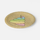 Emoji Kackte Emoji mit Rainbow-Rainbow-Rainbow-Pfe Pappteller (Schrägansicht)