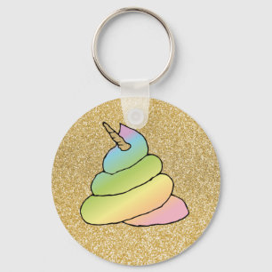 Emoji Kackte Emoji mit Rainbow-Rainbow-Rainbow-Pfe Schlüsselanhänger