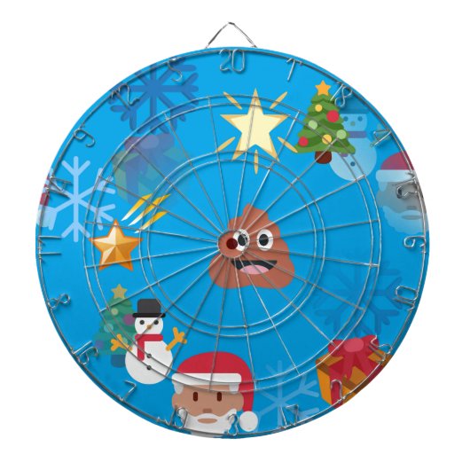Emoji kackte Weihnachten Dartscheibe (vorne)