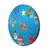 Emoji kackte Weihnachten Dartscheibe (Vorderseite rechts)