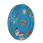 Emoji kackte Weihnachten Dartscheibe (Vorderseite Links)
