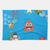 Emoji kackte Weihnachten Geschirrtuch (Horizontal)