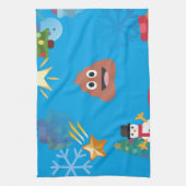 Emoji kackte Weihnachten Geschirrtuch (Vertikal)