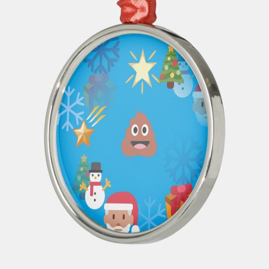 Emoji kackte Weihnachten Ornament Aus Metall (Links)