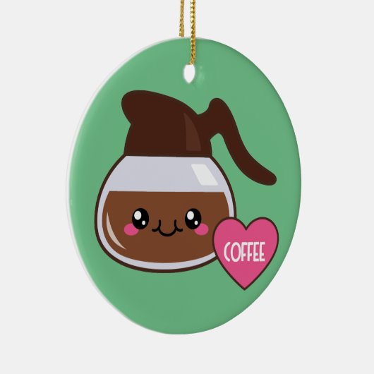 Emoji Kaffee-Topf Keramikornament (Rechts)