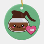 Emoji Kaffee-Topf Keramikornament (Vorne)