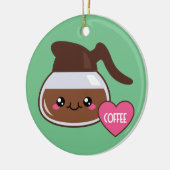 Emoji Kaffee-Topf Keramikornament (Links)