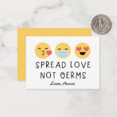 Emoji-Klassenzimmer Valentine - Gelb Mitteilungskarte (Vorderseite/Rückseite Beispiel)