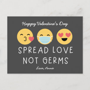 Emoji-Klassenzimmer Valentine - Grau Postkarte
