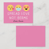 Emoji-Klassenzimmer Valentine - Rosa Mitteilungskarte (Vorne/Hinten)