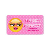 Emoji Kokett Girl ID227 Adressaufkleber (Vorne)