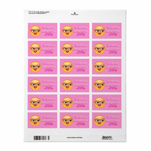 Emoji Kokett Girl ID227 Adressaufkleber (Vorne)