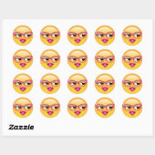 Emoji Kokett Girl ID227 Runder Aufkleber (Blatt)