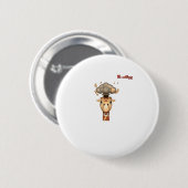 Emoji-Kopf-explodierendes Giraffengesicht Button (Vorne & Hinten)