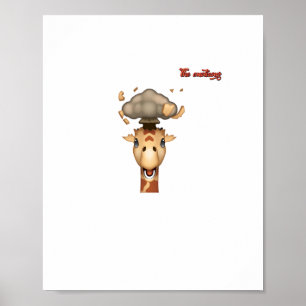 Emoji-Kopf-explodierendes Giraffengesicht Poster
