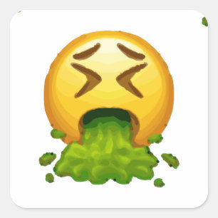 Emoji-Kotzen Quadratischer Aufkleber