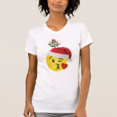 Emoji Kuss unter mistletoem Weihnachtsgeschmack T-Shirt (Vorderseite)