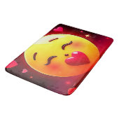Emoji küssen Herzblasen Badematte (Schrägansicht)