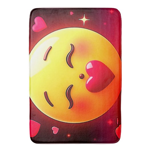 Emoji küssen Herzblasen Badematte (Vorderseite Vertikal)
