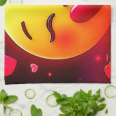 Emoji küssen Herzblasen Geschirrtuch (Gefaltet)