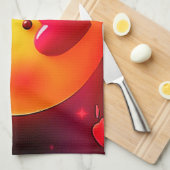 Emoji küssen Herzblasen Geschirrtuch (Viertel Falte)