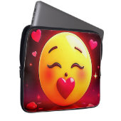 Emoji küssen Herzblasen Laptopschutzhülle (Vorne Rechts)