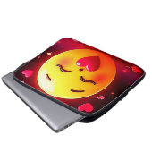 Emoji küssen Herzblasen Laptopschutzhülle (Vorne Knopf)