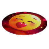 Emoji küssen Herzblasen Schneidebrett (Ecke)