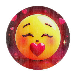Emoji küssen Herzblasen Schneidebrett