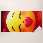 Emoji küssen Herzblasen Strandtuch (Vorderseite)